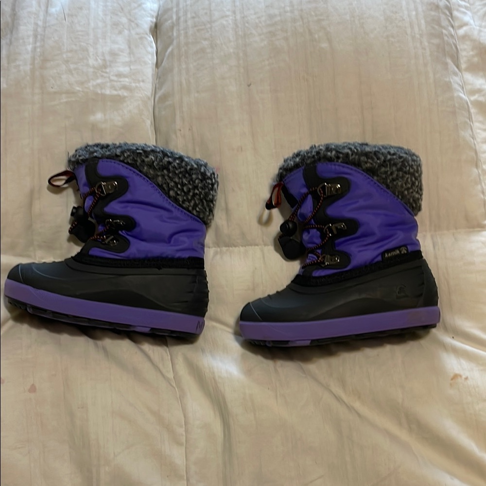 Purple and Black Snow Boots